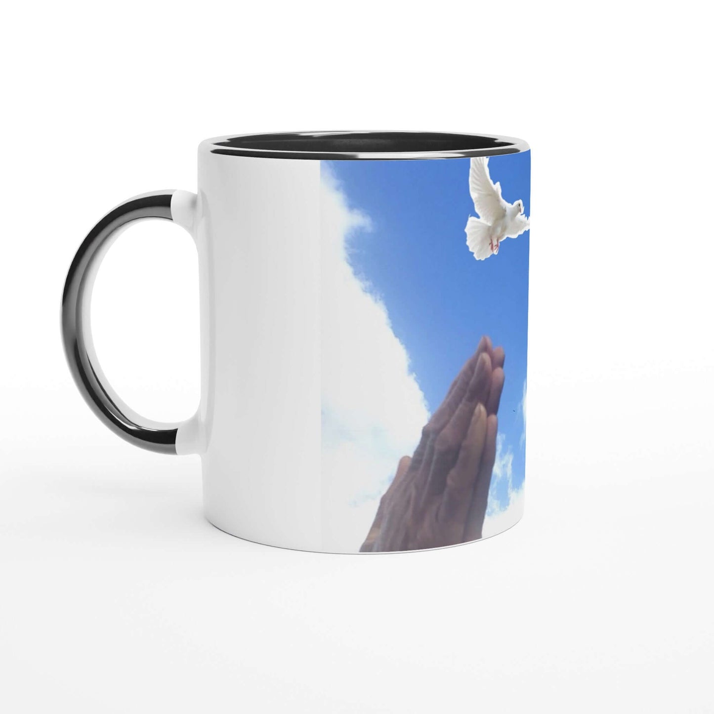 Pray -White 11oz Ceramic Mug with Color Inside