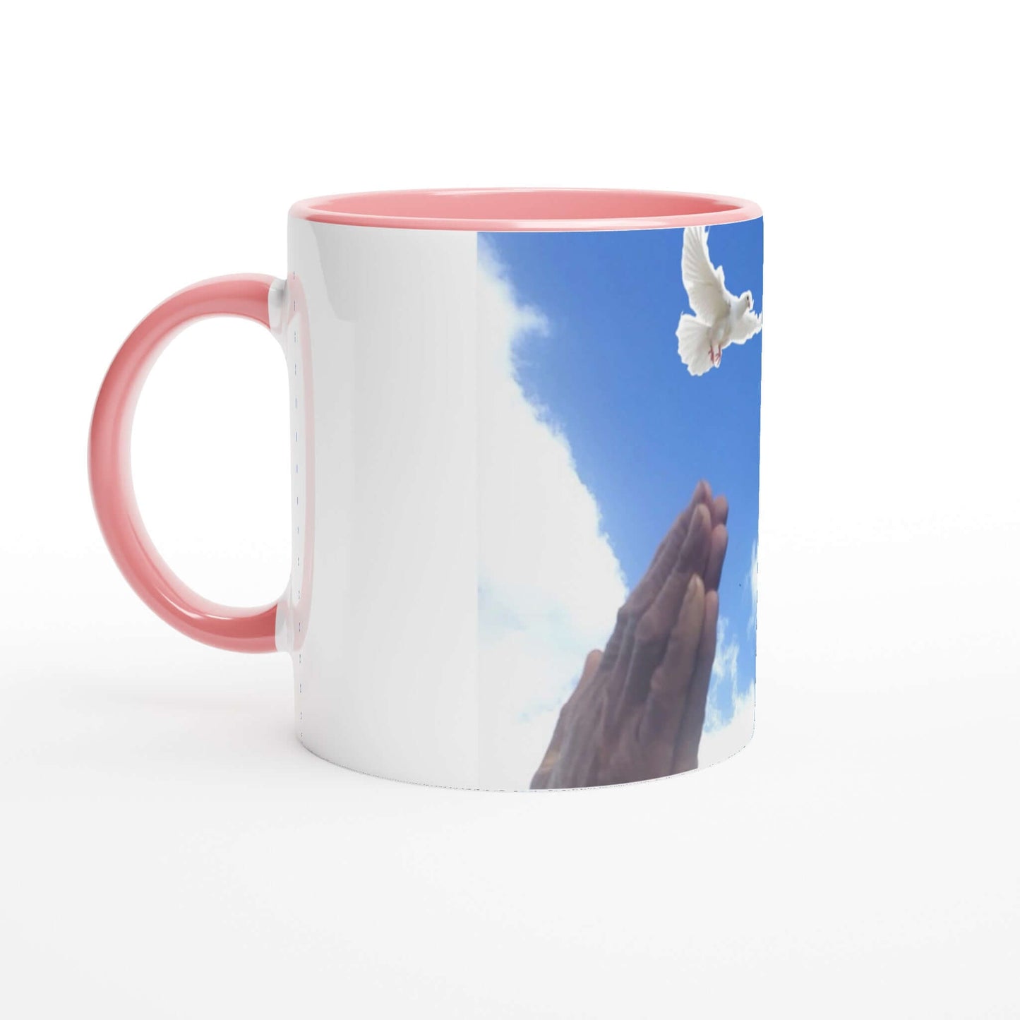 Pray -White 11oz Ceramic Mug with Color Inside