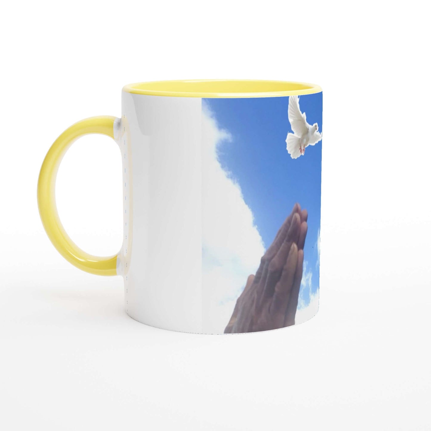 Pray -White 11oz Ceramic Mug with Color Inside