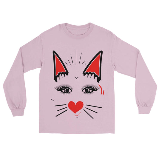 Catty Face Women Longsleeve T-shirt