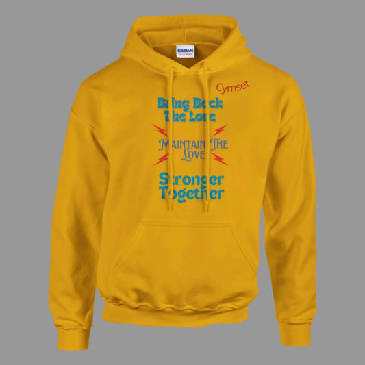 Motivational pullover with the words bring back the love maintain the love stronger together