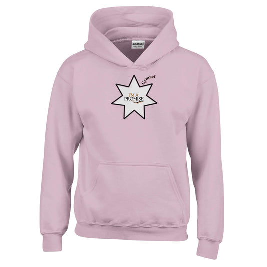 Children pullover hoodie with a star graphic and the words I'm a promise
