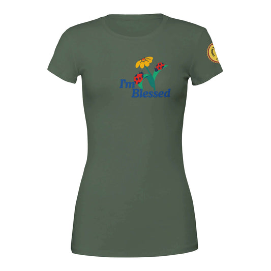 women t-shirt - with the words, I'm blessed