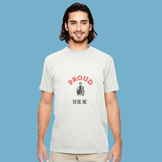 motivational t-hirt text proud to be me
