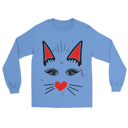 Catty Face Women Longsleeve T-shirt